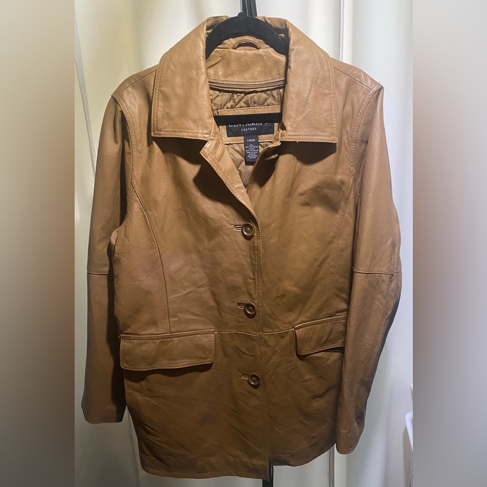 Centigrade Mans Tan Leather Jacket